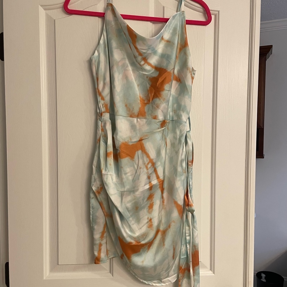 Multicolored satin dress